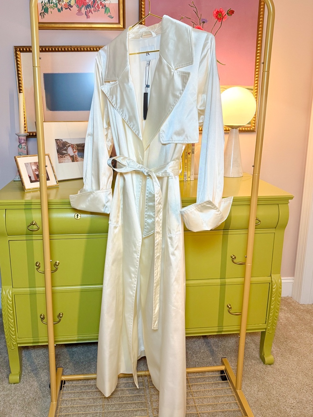 Banana Republic Maja Satin Trench - Ivory/Cream- Size S - NWT